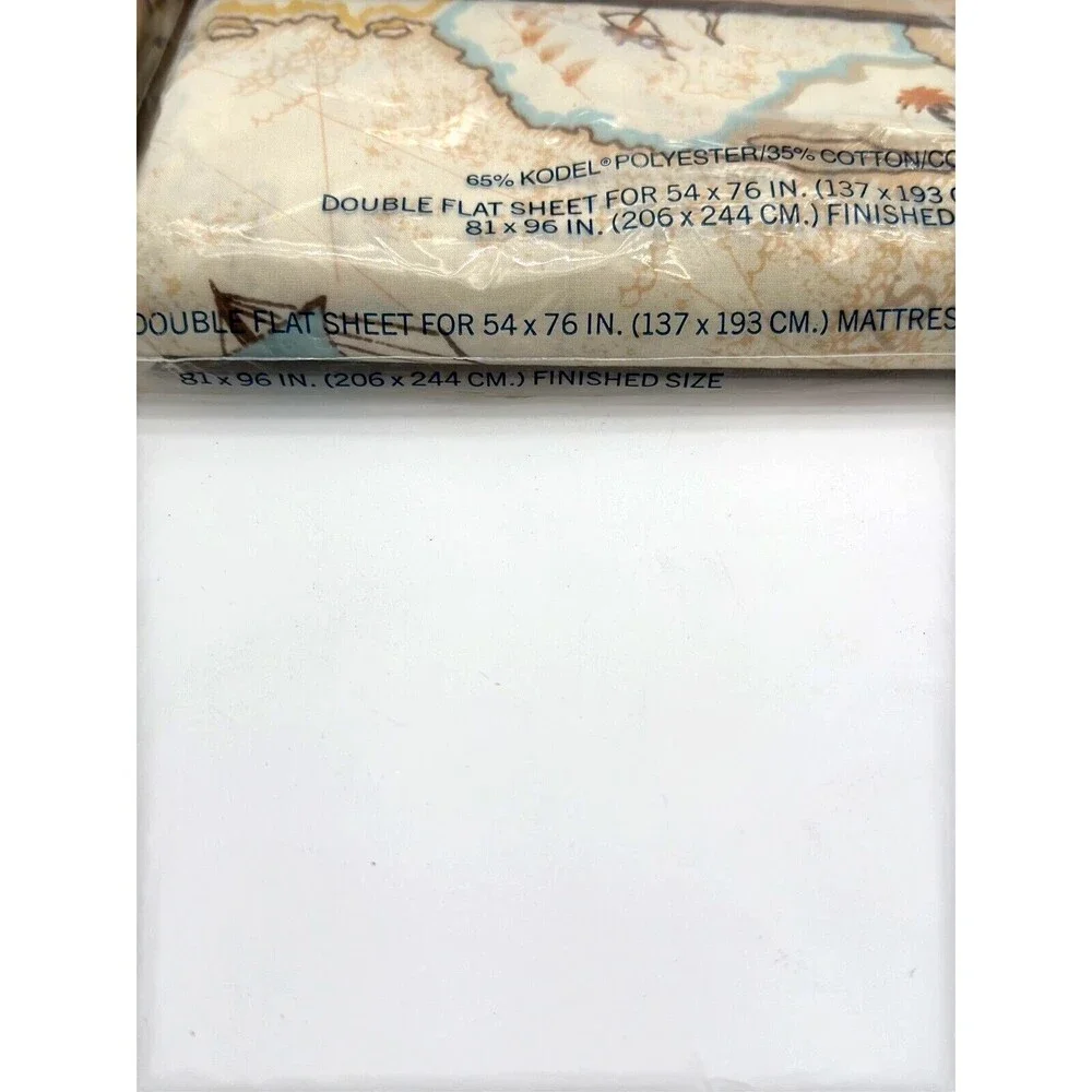 Vtg Bill Blass Springmaid High Seas Double Flat Sheet  & Pillow Cases USA NEW